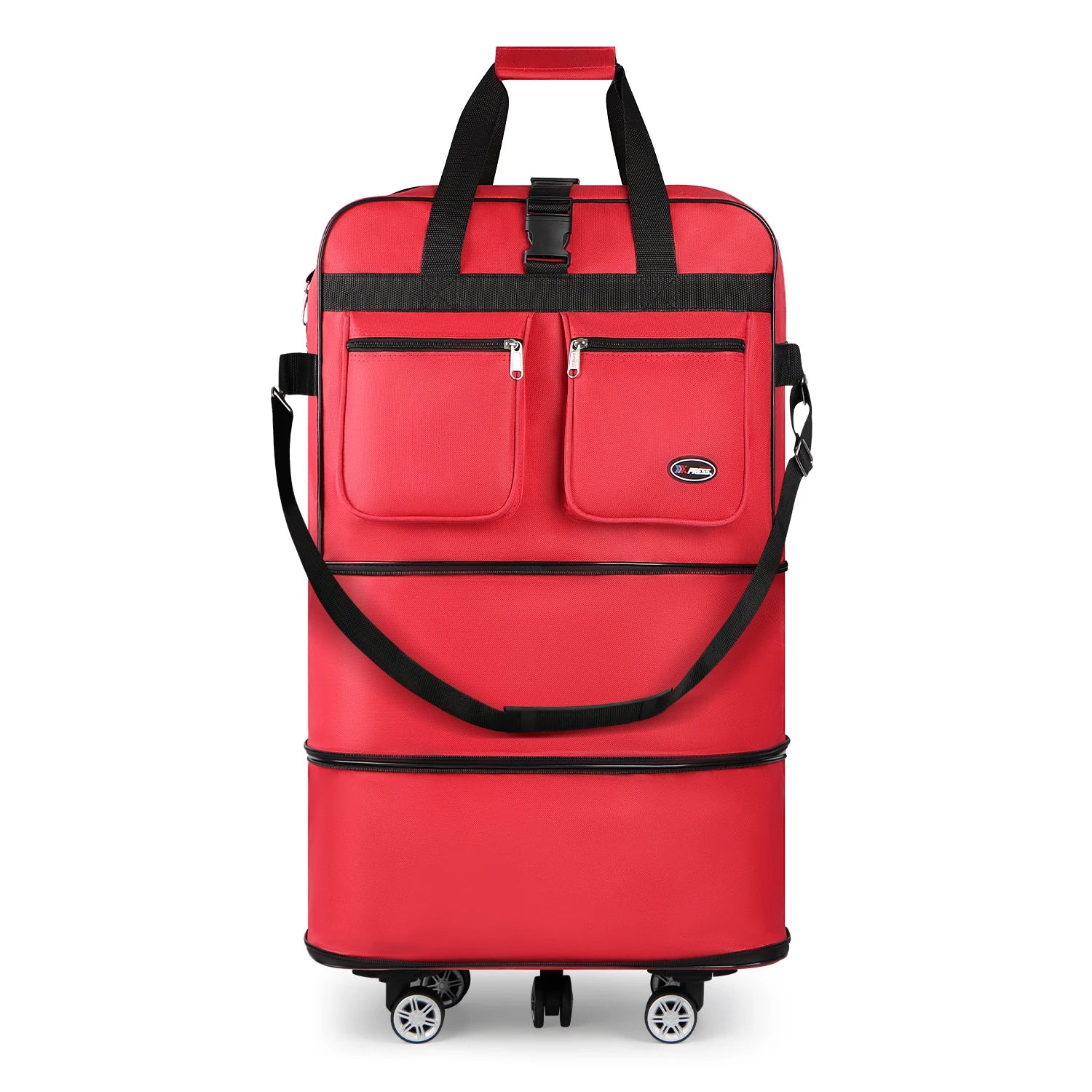 Foldable Expandable Suitcase Bag - Water-resistant Large Capacity Rolling Luggage Bag
